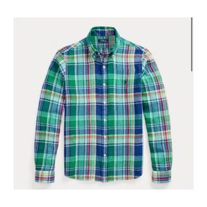 Polo Ralph Lauren Stretch Classic Fit Plaid Linen Shirt Big & tall sz 2XB NEW!!